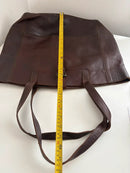 Fatface large chocolate/dark brown leather tote bag