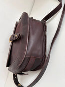 Joules Burgundy and Brown Leather Women's Satchel Bag Casual Vintage Style