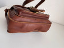 FatFace Brown Leather Women's Satchel with Adjustable Strap, Vintage Casual Style