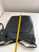 White stuff dark navy leather satchel bag