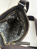 Black Leather Crossbody Messenger Bag with Adjustable Brown Strap – Casual