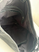 M&S Black Pebbled Leather Shoulder Bag with Zip Pocket