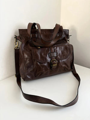 Marks and Spencer chestnut brown leather handbag