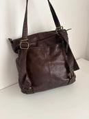 FatFace Brown Leather Women's Backpack Vintage Casual Style