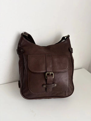 Fatface brown leather satchel bag