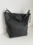 M&S Black Pebbled Leather Shoulder Bag with Zip Pocket
