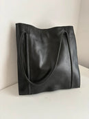 Marks & Spencer Black Leather Tote Bag with Multiple Compartments – Very Good