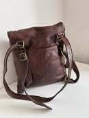 FatFace Brown Leather Women's Backpack Casual Vintage Style