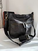 FatFace Black Leather Women's Shoulder Bag Casual Style Very Good Condition