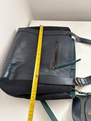 White stuff navy leather handbag/shoulder bag