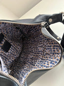 White stuff dark navy leather satchel bag