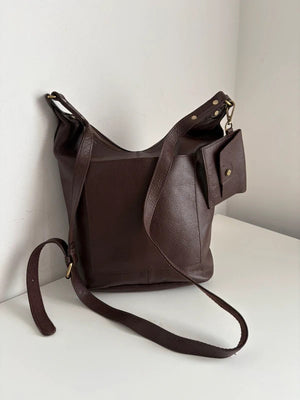 White stuff dark brown leather crossbody/shoulder bag