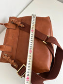 Joules Brown Leather and Suede Satchel Bag with Adjustable Strap