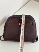 Joules Burgundy and Brown Leather Women's Satchel Bag Casual Vintage Style