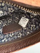 Brown Leather Crossbody Bag with Front Pocket and Adjustable Strap