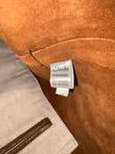 Brown Two-Tone Leather and Suede Tote Bag