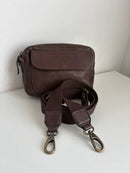 Fatface brown leather crossbody bag