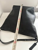 M&S Black Pebbled Leather Shoulder Bag with Zip Pocket