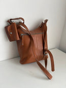White stuff brown leather crossbody/shoulder bag/satchel bag