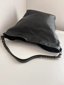 S'Noir Black Leather Shoulder Bag with Adjustable Strap [COPY]
