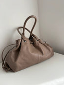 Boden beige drawstring leather shoulder bag/handbag