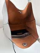 Marks and Spencer silver leather tote bag