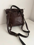 FatFace Brown Leather Women's Backpack Vintage Casual Style