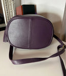 Boden Purple Leather Bucket Bag with Adjustable Strap, Very Good Condition