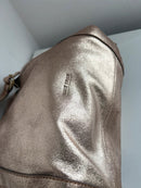 White stuff gold leather handbag
