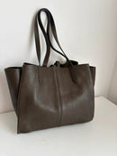 Marks & Spencer Khaki Leather Women's Tote Handbag