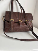 Marks & Spencer Brown Leather Women's Shoulder Bag - Very Good Condition