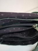 Green Leather Crossbody Bag with Adjustable Strap