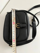 FatFace Black Leather Satchel Bag with Buckle Detail and Adjustable Strap - Very