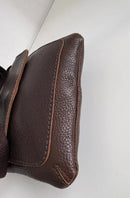 Brown Leather Crossbody Bag with Front Pocket and Adjustable Strap