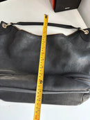 Autograph Black Leather Shoulder Bag with Zipper Detail, Very Good Condition