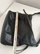 FatFace Black Leather Women's Shoulder Bag Casual Style