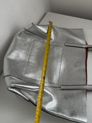 Marks and Spencer silver leather tote bag