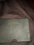 John Lewis black leather tote bag with gold hardware