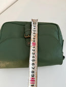 Green Leather Crossbody Bag with Adjustable Strap
