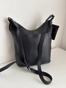 White stuff dark navy leather satchel bag