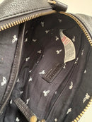 FatFace Black Leather Crossbody Bag with Front Pocket