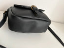 FatFace Black Leather Satchel Bag with Buckle Detail and Adjustable Strap - Very