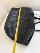 Marks & Spencer Large Black Woven Pattern Tote Bag - Very Good Condition