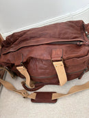 Marks and Spencer large brown leather duffel bag