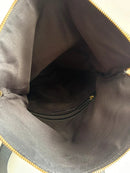 Marks and Spencer black with gold hardware leather backpack